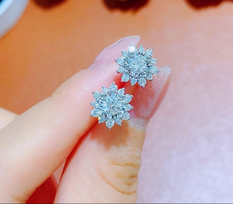 Moissanite Sun Earrings