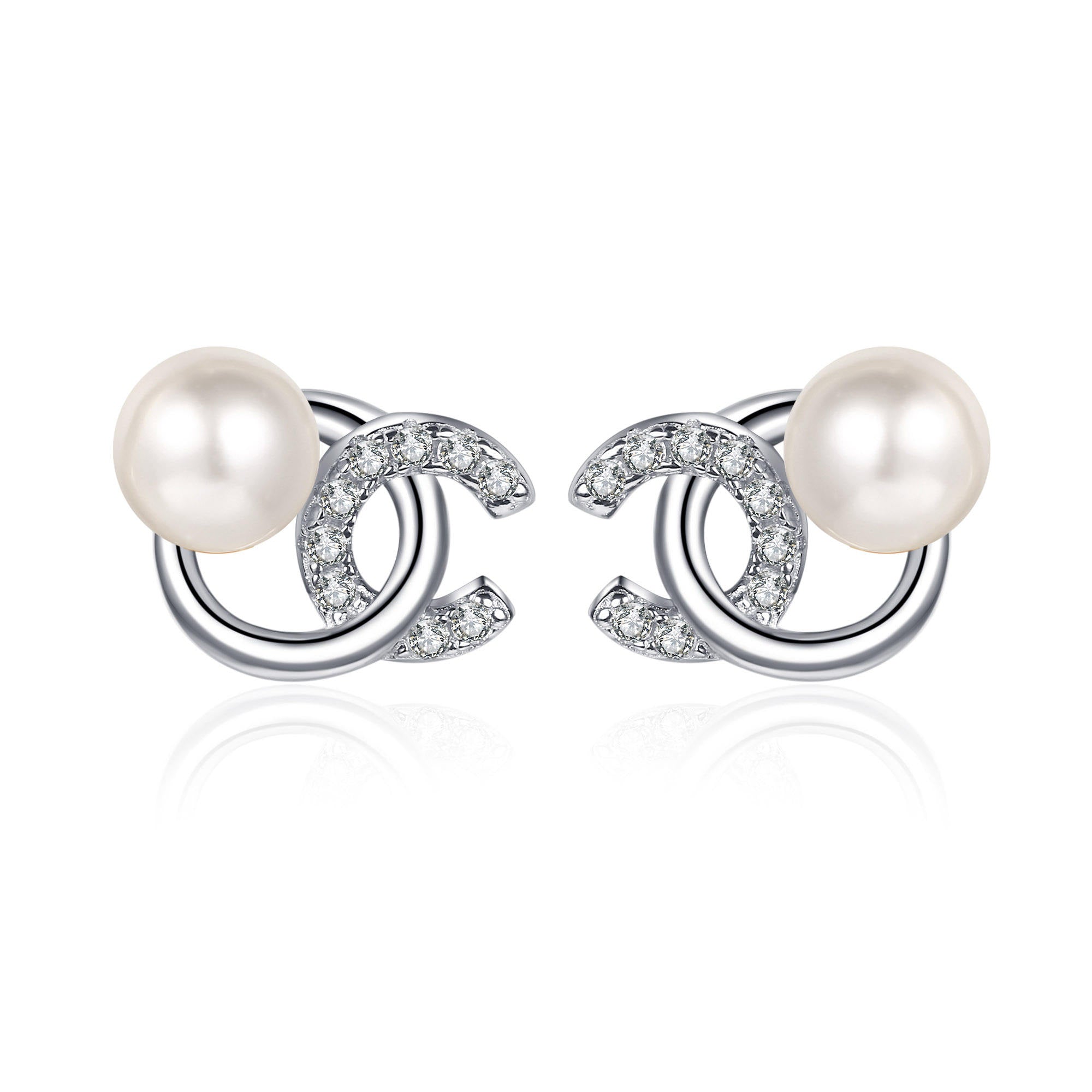 Pearl & Moissanite Earrings