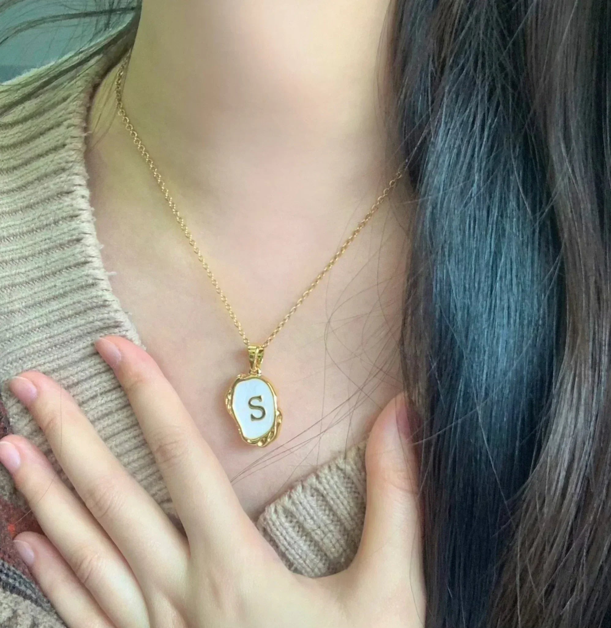 Deep Ocean Initial Necklace