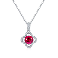 Moissanite and Ruby Necklace