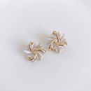 White Opal Floral Earrings