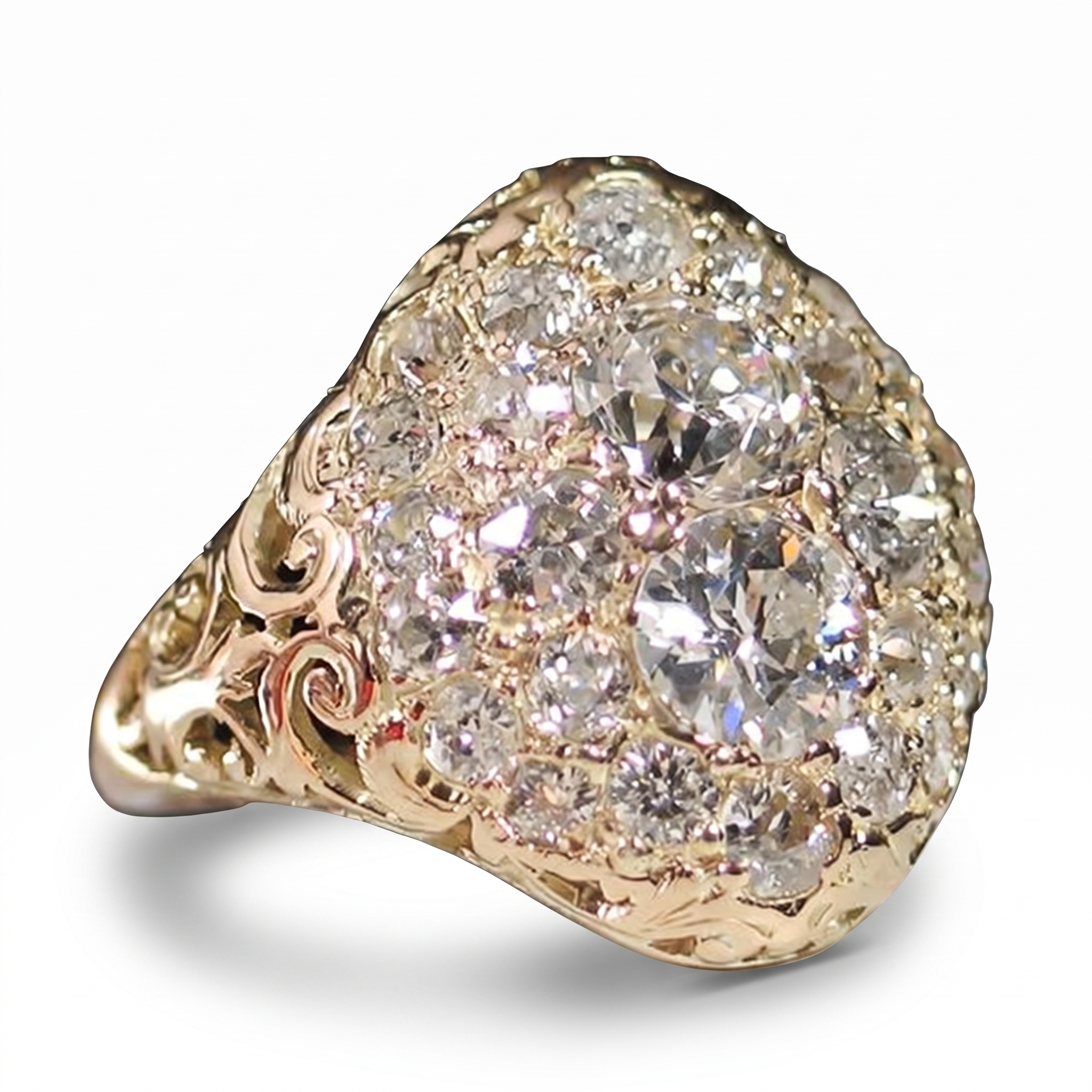 Vintage Gold Round Diamond Ring