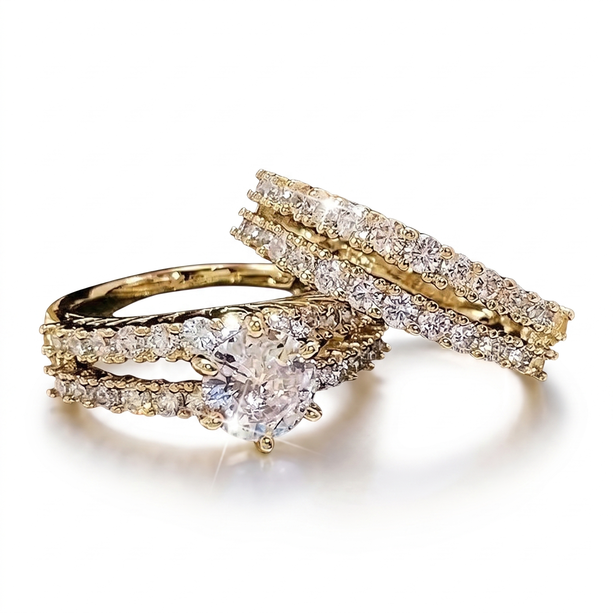 Radiant Halo Ring Set