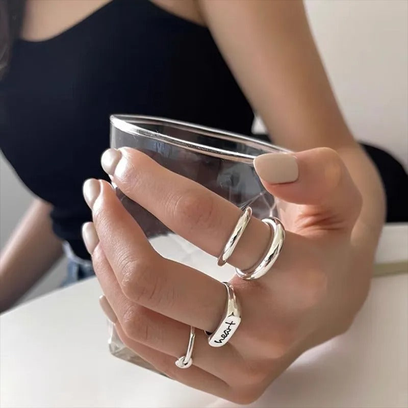 Bague vintage réglable en argent 925